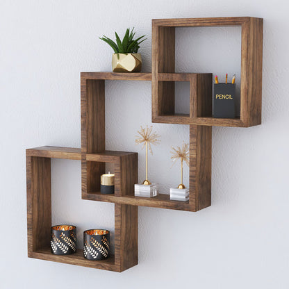 Wall shelf unit Maas pakoworld walnut 33x8.5x33cm
