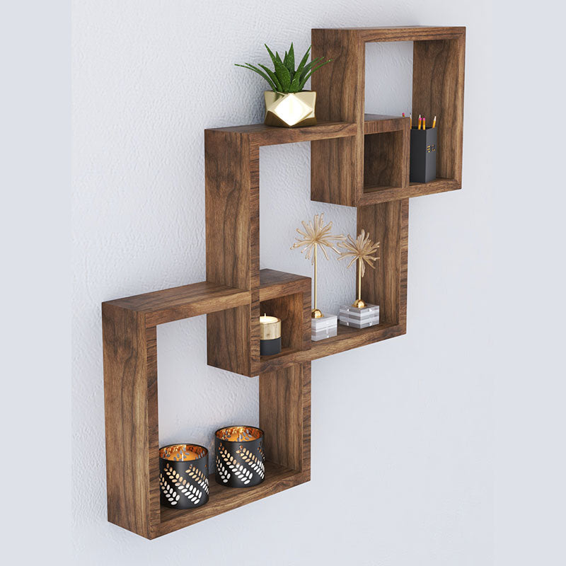 Wall shelf unit Maas pakoworld walnut 33x8.5x33cm