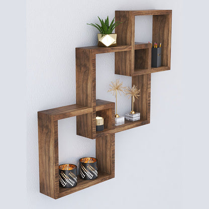 Wall shelf unit Maas pakoworld walnut 33x8.5x33cm