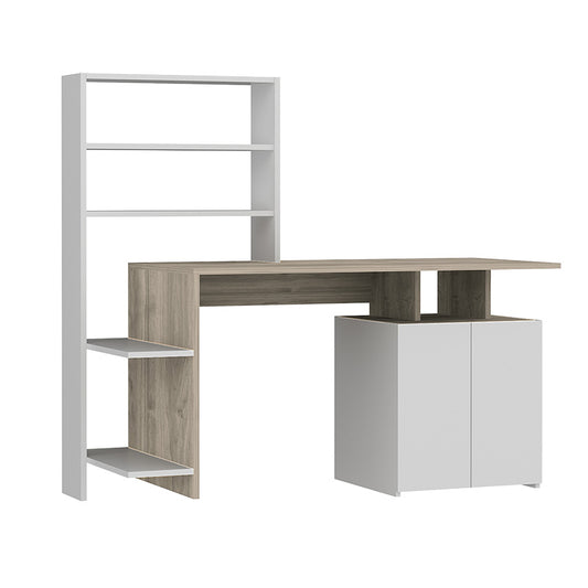 Office desk Melis pakoworld grey-beige-white 146x60x129cm