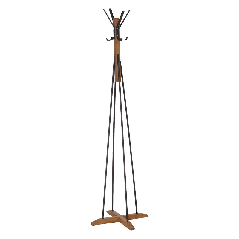 Coat Stand Myra pakoworld in walnut-black color D40x160cm