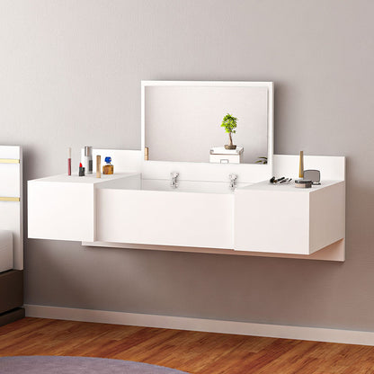 Hanging dressing table with mirror Tabia pakoworld white 100x39x33cm