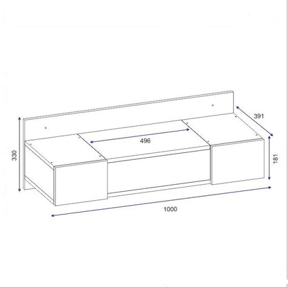 Hanging dressing table with mirror Tabia pakoworld white 100x39x33cm