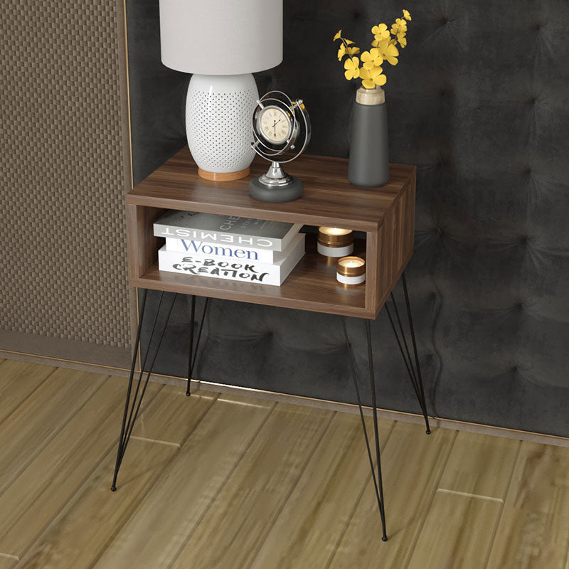 Nightstand Naida pakoworld walnut-black 45x30x59cm