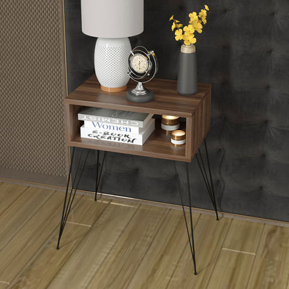 Nightstand Naida pakoworld walnut-black 45x30x59cm