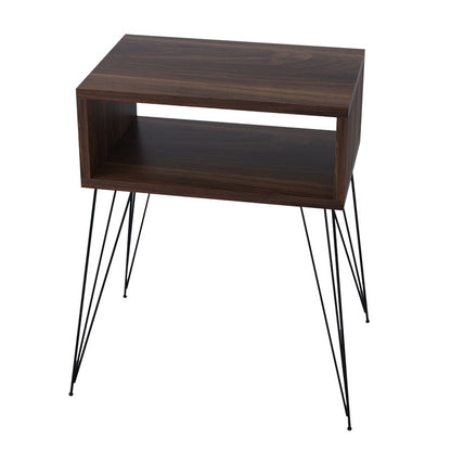 Nightstand Naida pakoworld walnut-black 45x30x59cm