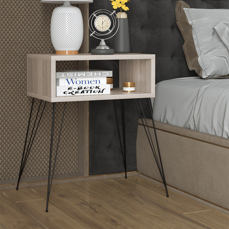 Nightstand Naida pakoworld grey-beige-black 45x30x59cm