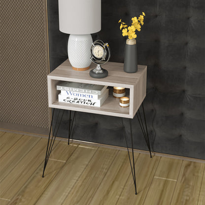 Nightstand Naida pakoworld grey-beige-black 45x30x59cm