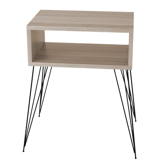 Nightstand Naida pakoworld grey-beige-black 45x30x59cm