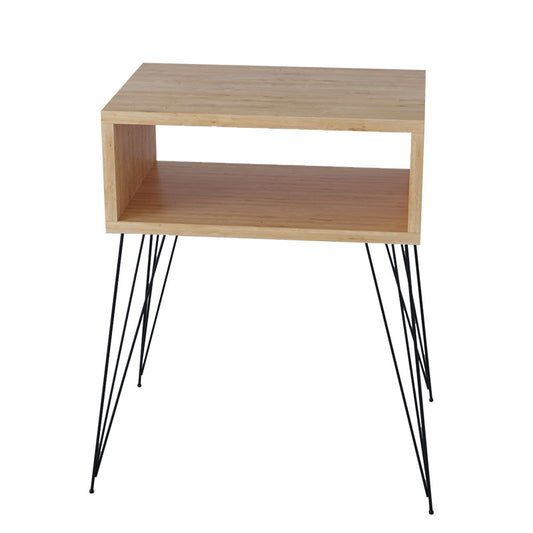Nightstand Naida pakoworld natural-black 45x30x59cm