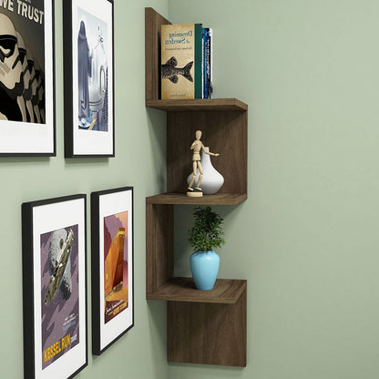 Corner wall shelf Insta pakoworld walnut 25x25x105,5cm