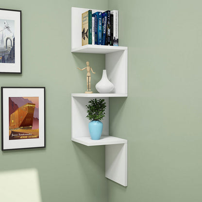 Corner wall shelf Insta white 25x25x105,5cm