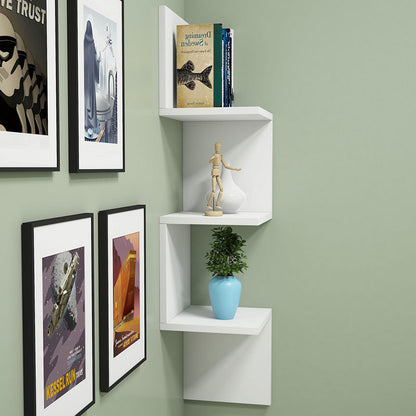 Corner wall shelf Insta white 25x25x105,5cm