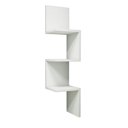 Corner wall shelf Insta white 25x25x105,5cm