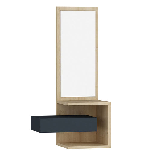 Console - dressing table with mirror Sabine pakoworld in anthracite-natural color 40x31.5x90cm