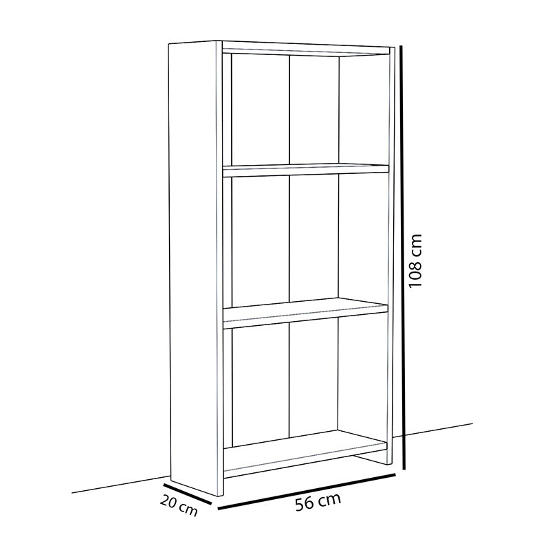 Low bookcase Ferma pakoworld white 56x20x108cm