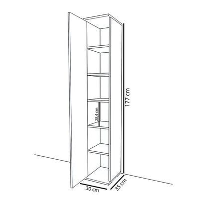 Cabinet Juan white 30x35x177cm