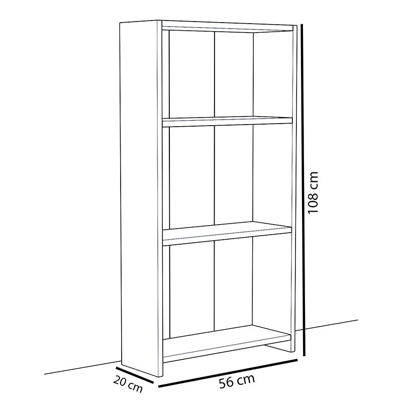 Bookcase Ferma pakoworld sonoma-white 56x20x108cm