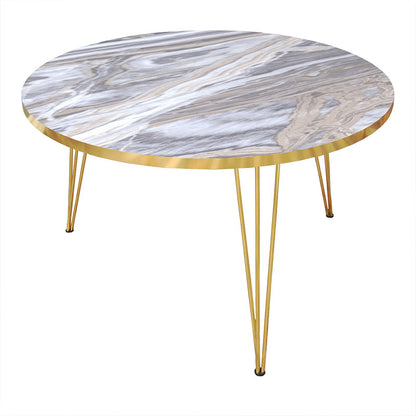 Coffee table Nidra pakoworld imitation white marble-golden D70x40cm