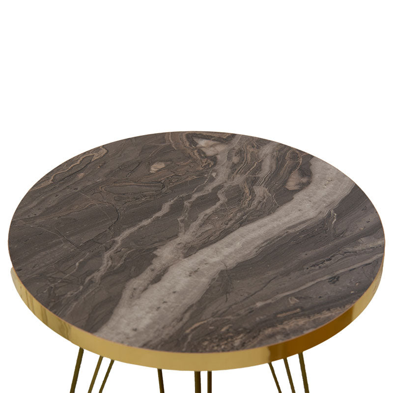 Side tables set 3pcs Buena pakoworld anthracite marble imitation-gold