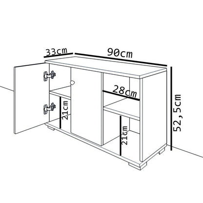 Entrance furniture  Deril pakoworld white-sonoma 90x33x52.5cm