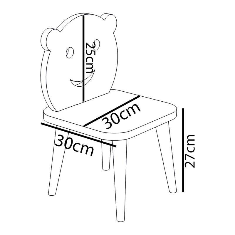 Jerry pakoworld children's chair white-natural 30x30x52cm