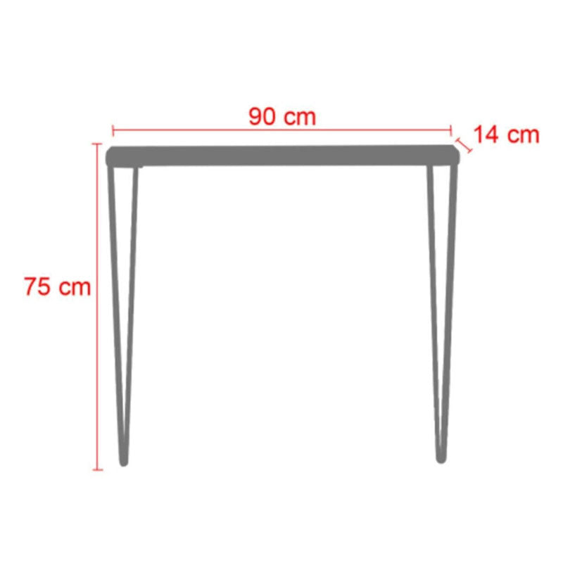 Tetty pakoworld console black-black 90x14x75cm