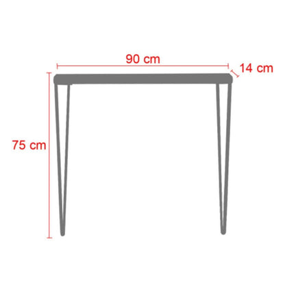 Tetty pakoworld console black-black 90x14x75cm