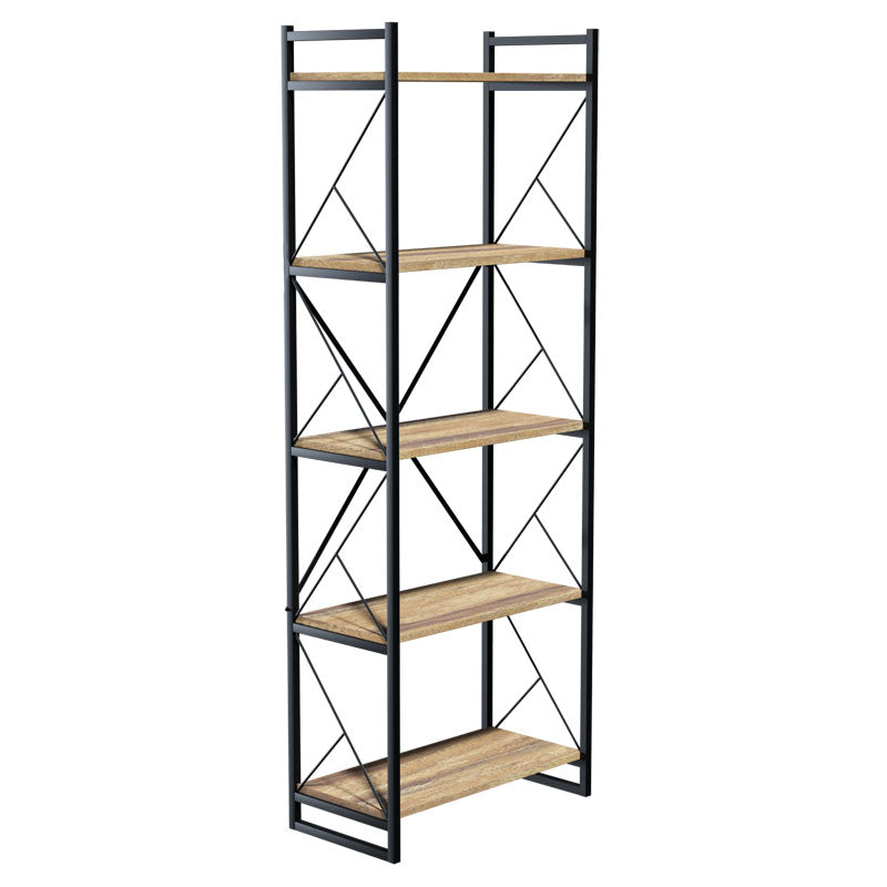 Bookcase Baker walnut-black 66x34x180cm