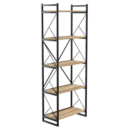 Bookcase Baker walnut-black 66x34x180cm