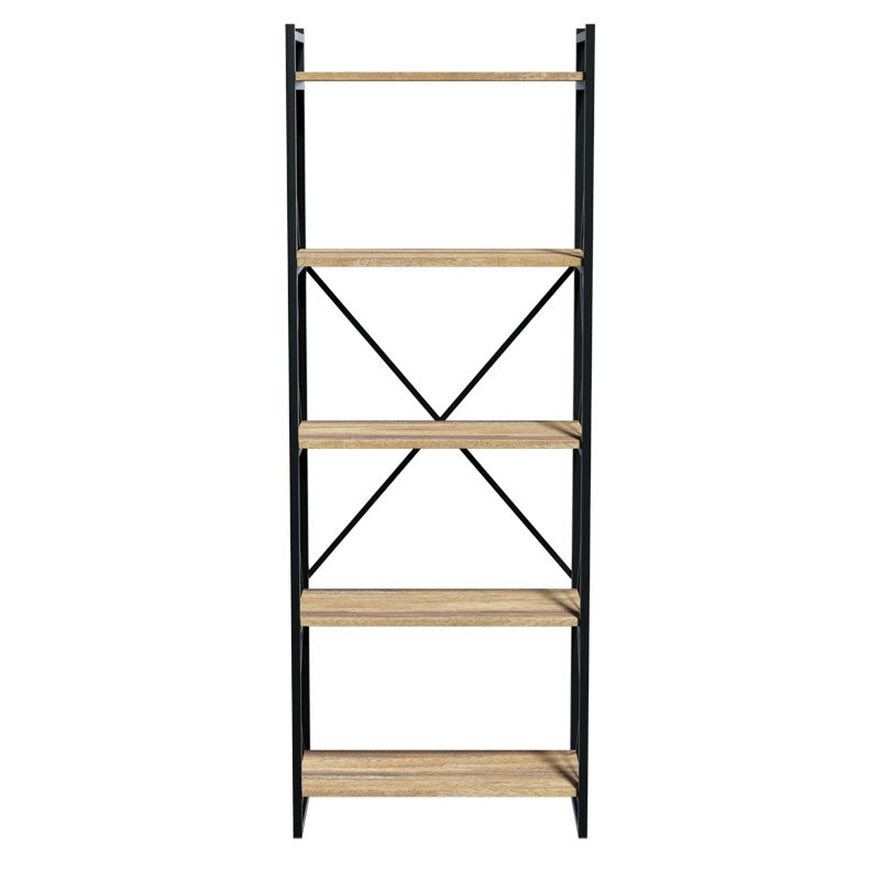 Bookcase Baker walnut-black 66x34x180cm