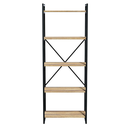 Bookcase Baker walnut-black 66x34x180cm