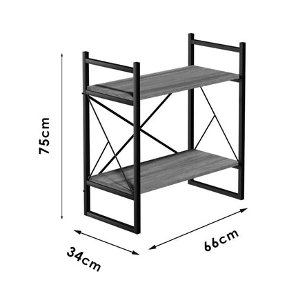 Baker pakoworld low bookcase walnut-black 66x34x75cm