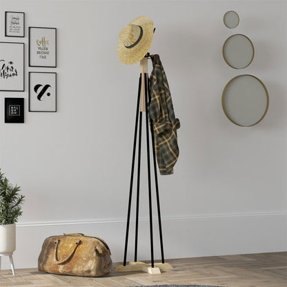 Coat Stand Myra pakoworld in natural black color D40x160cm