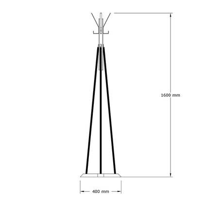 Coat Stand Myra pakoworld in natural black color D40x160cm