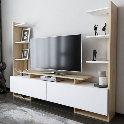 Tv Unit Clarry pakoworld white-natural 183.6x31.5x140cm