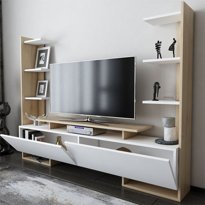 Tv Unit Clarry pakoworld white-natural 183.6x31.5x140cm