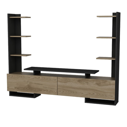 Tv Unit Clarry pakoworld walnut-black 183.6x31.5x140cm