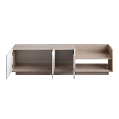 Tv stand Yubo pakoworld white-natural 167.6x35x43cm