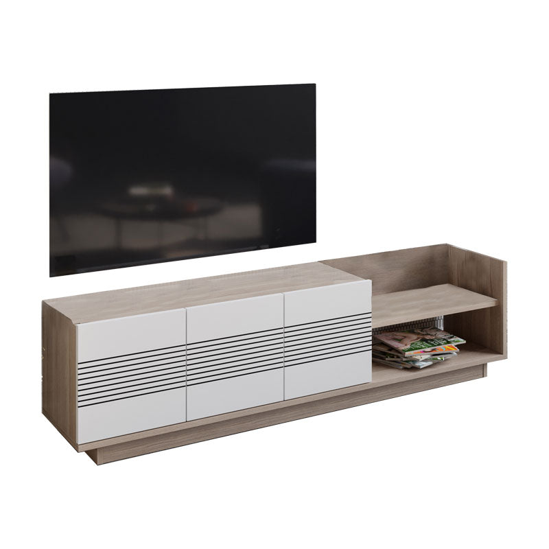 Tv stand Yubo pakoworld white-natural 167.6x35x43cm