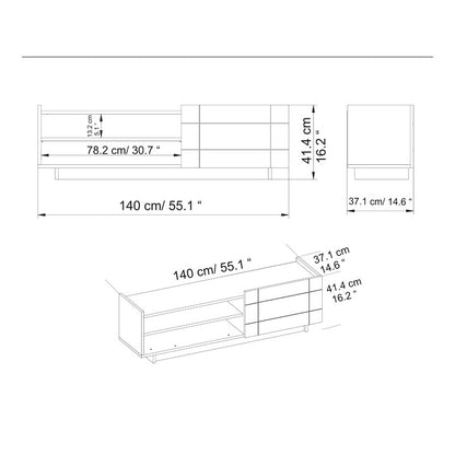 Tv stand Derek pakoworld walnut 140x37x41.4cm