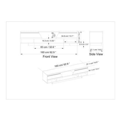 Tv stand Ianis pakoworld dark walnut 160x37x34cm