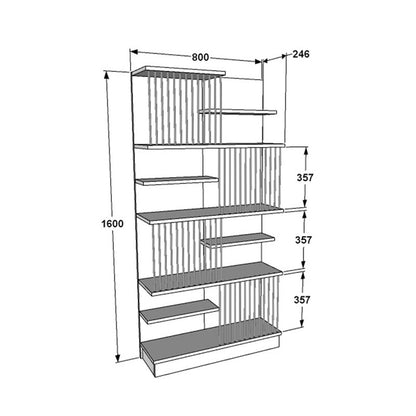 Bookcase Gassim pakoworld sonoma-white 80x26.4x160cm