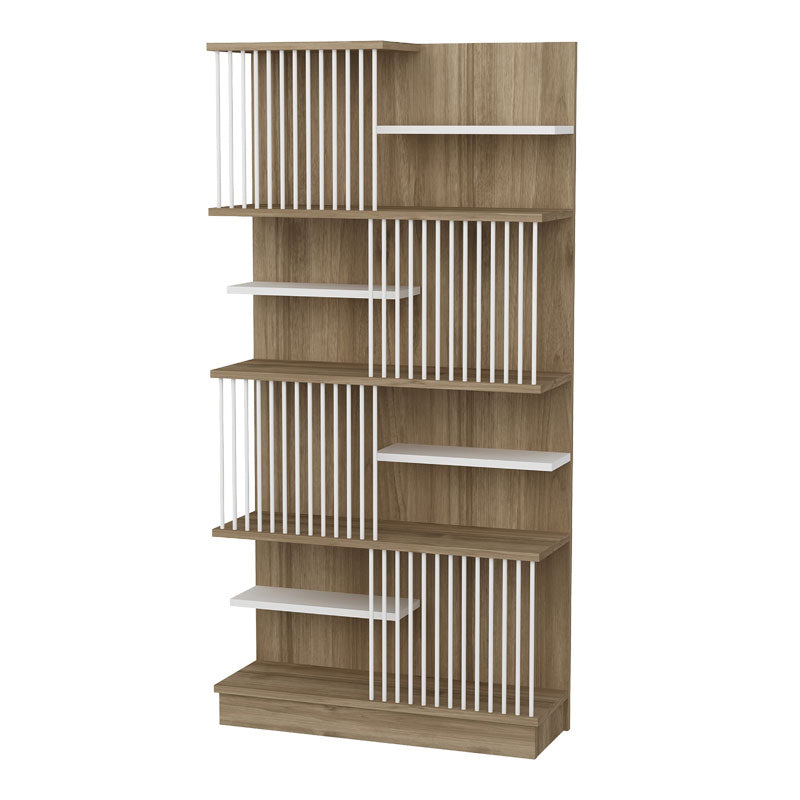 Bookcase Gassim pakoworld sonoma-white 80x26.4x160cm