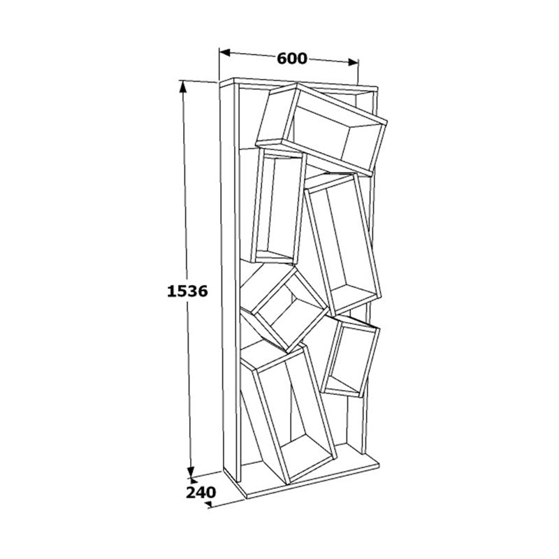 Bookcase Jamey pakoworld sonoma-black 60x24x153,6cm