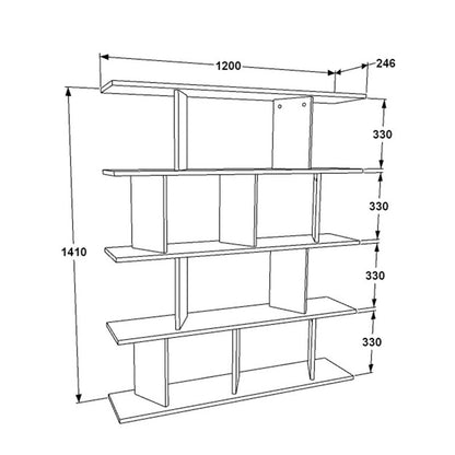 Bookcase Ratu pakoworld white 120x24.6x141cm