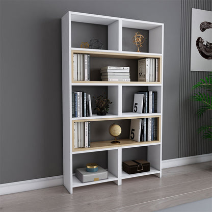 Extendable bookcase Thorin pakoworld white-natural 163.5x22x150cm