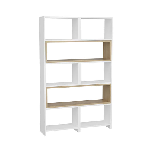 Extendable bookcase Thorin pakoworld white-natural 163.5x22x150cm