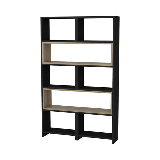 Extendable bookcase Thorin pakoworld black-natural 163.5x22x150cm