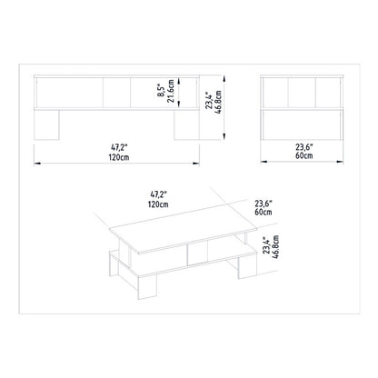 Coffee table Olly pakoworld white 120x60x47cm